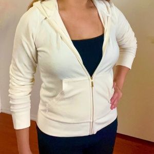 NEW WITH TAG!! Juicy Couture Large Cream Zip Hoodie Sweater for Women in Large!